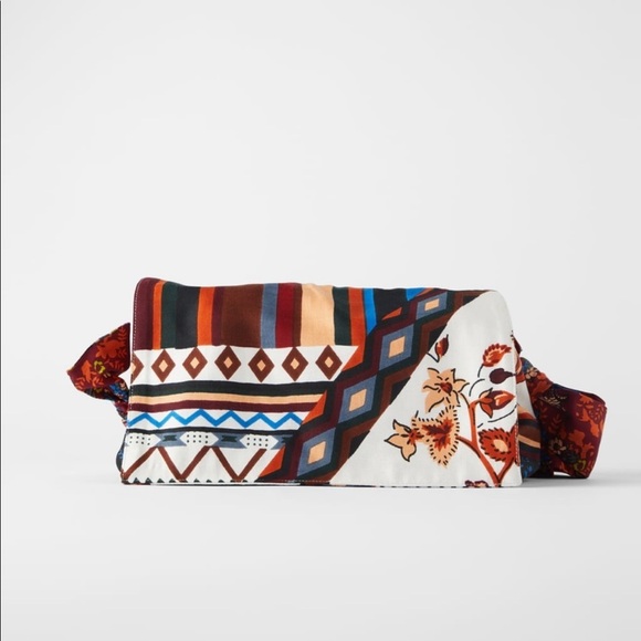 ZARA BNWT Printed Scarf Crossbody Bag - Picture 5 of 5
